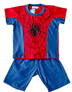 Fantasia Infantil Herói Aranha Curto