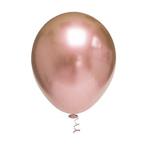 Balão Bexiga Platino Rose Gold N5 - 25unid - Pic Pic