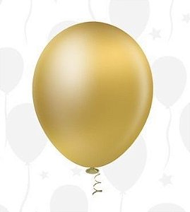Balão Bexiga Ouro Metalizado 10 - 25 Uni