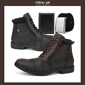 kit 3 pares de sapatênis masculino sapatofran com cinto ajustável e carteira