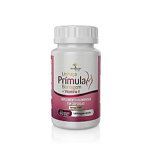 Óleo de Prímula, Linhaça, Borragem + Vitamina E 60 Cápsulas