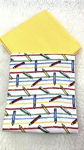 Kit Tecido Combinado / Lápis Colorido e poá amarelo
