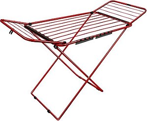 Varal de Chão com Abas Bari 122cm 88cm x 56cm Vermelho Secalux