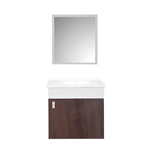 Gabinete para Banheiro Roma 42CM MDP Branco e Ypê Sicmol