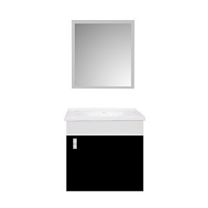 Gabinete para Banheiro Roma 42CM MDP Branco/Preto Sicmol