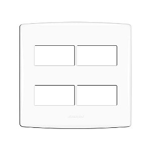 Placa 4x4 para 4 Módulos Distanciados Bianco Pro Branco Alumbra
