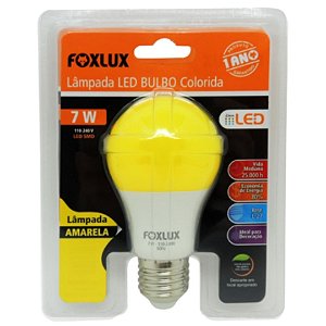 Lâmpada LED 7W Amarela Bivolt Foxlux
