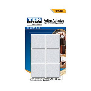 Feltro Quadrado 30x30 com 12 Unidades Branco Tekbond