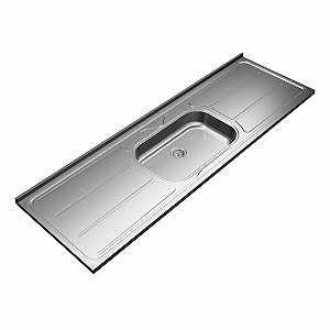 Pia de Inox 180cm com Base de Concreto Pia Plus 30 Ghelplus