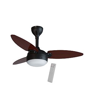 Ventilador Teto Elluz 3pas Bivolt Preto e Tabaco Ventisol