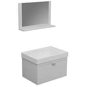 Gabinete para Banheiro Xangai  51,5CM MDP com Espelheira Branco Sicmol