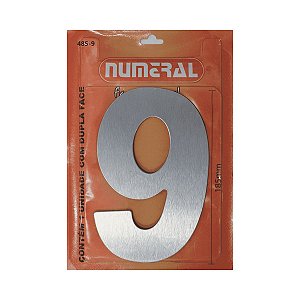 Numero Residencial Aco Escovado 9 125mm Numeral