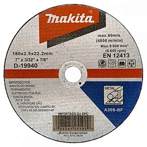 Disco de Corte 180x2,5x22,23MM para Metal D-19940 Makita