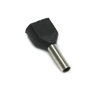 Terminal Tubular Isolado Simples Preto 1,5mm 20 Unidades Sfor