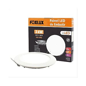 Painel Redondo de Led 24W 3000K Embutir BIV LED90.54 Foxlux