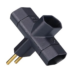 Adaptador Benjamim 2P 10A ADP1-21 Preto Margirius