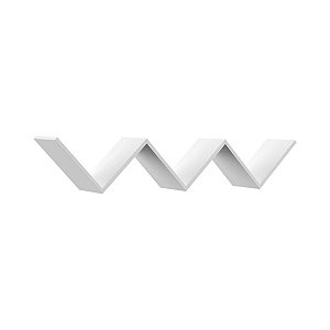 Prateleira Alpha "W" com Fixação Invisível 20 x 123,5 x 25cm Branca Multivisão
