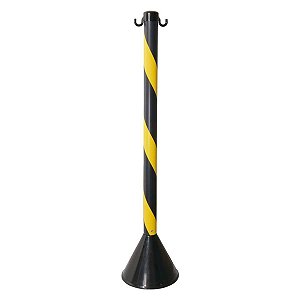 Pedestal Plástico para Corrente 90CM Preto/Amarelo Vonder