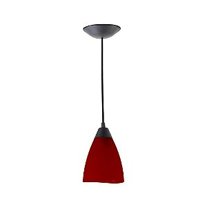 Pendente Pop Tulipa 1 Lâmpada E27 Vermelho e Preto Kin Light