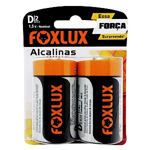 Pilhas Alcalinas D LR20 1,5V 2 Pilhas Foxlux