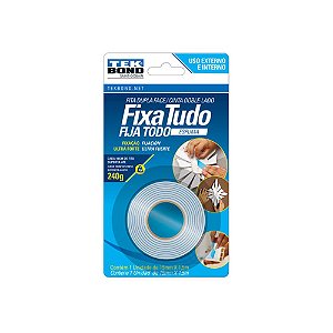 Fita Dupla Face com Espuma Fixa Tudo 19mm x 1,5m Tekbond