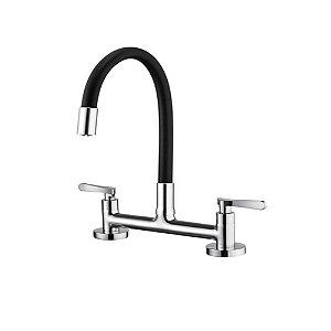 Torneira com Misturador para Cozinha de Mesa Flex Black Lorenzetti