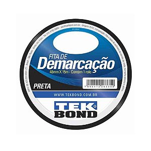 Fita de Demarcação 48mm x 15m Preta Tekbond