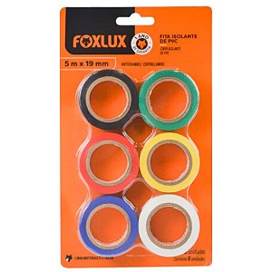 Kit Fita Isolante 19mm x 5 Metros com 6 Cores Foxlux