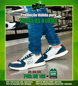 Tênis Sound Branco e Azul - Alpha Tênis