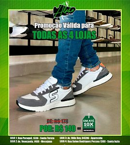 Tênis Sound - Branco e Cinza - Alpha Tênis