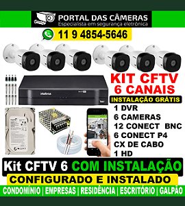 KIT 12 CÂMERAS COM INSTALAÇÃO