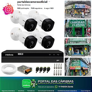 Kit 4 Câmeras Bullet HD 720p VHL 1120 B G2 Infra 20m HDCVI + DVR Gravador de Vídeo Inteligente Intelbras MHDX 1304 4 Canais | KIT CFTV | CÂMERAS DE SEGURANÇA | PORTAL DAS CÂMERAS |IMEDIATO NO WHATSAPP (11) 9 4854-5646