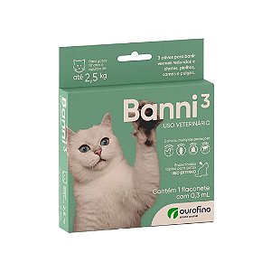 Banni 3 Antipulgas para Gatos até 2,5kg 0,3 ml