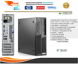 Desktop Slim Lenovo Think Centre M90P  - Processador  i3 - 1° geração - Memória 04 GB DDR3 - HDD 320GB - Semi Nova
