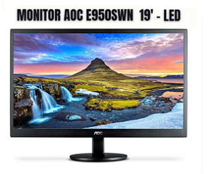 Monitor LED AOC 19 Polegadas e950Swn display 47 cm (18.5") 1366 x 768 pixels Preto :
