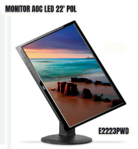 Monitor AOC Led E2223PWD  22' Polegadas  Widescreen  VGA  DVI  Semi Novo