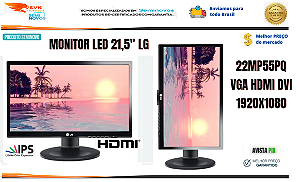 Monitor LG Flatron 22MP55PQ - 22' Polegadas - Led - Widescreen - DVI - VGA - HDMI