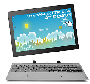 Notebook Tablet Lenovo IdeaPad D330 Intel Celeron N4000 4GB 64GB 10,1" 2 em 1