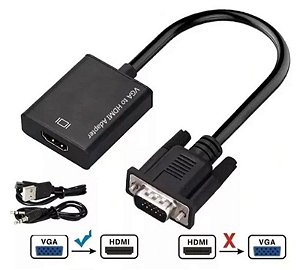 ADAPTADOR VGA X HDMI C/ AUDIO