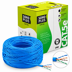 CABO DE REDE CAT-5E CMX SOHO PLUS AZUL POR METRO