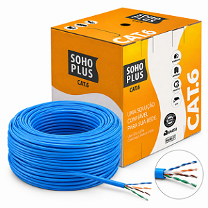 CABO DE REDE CAT6 CMX SOHO PLUS AZUL POR METRO