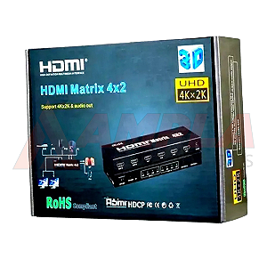 SPLITTER MATRIX HDMI 4X2 4K