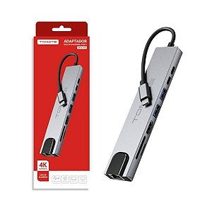 ADAPTADOR TIPO C MULTI FUNCOES 8 EM 1 TIPO C MTV-619 TOMATE
