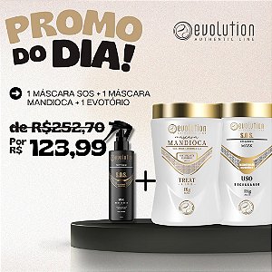 KIT MÁSCARA SOS + MÁSCARA MANDIOCA + EVOTÓRIO
