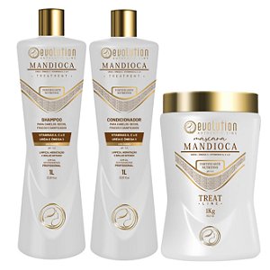 KIT MANDIOCA 1L - SHAMPOO, CONDICIONADOR E MÁSCARA