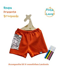 Shorts Dpano para Pintar Gibi Cenoura