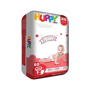 Fralda Infantil Huppy Baby Mega XG 60 unidades