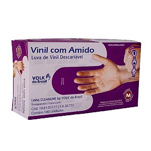 Luvas de Vinil Volk com pó M 100 Unidades