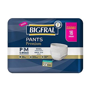 Roupa Íntima Bigfral Pants P/M 16 Unidades