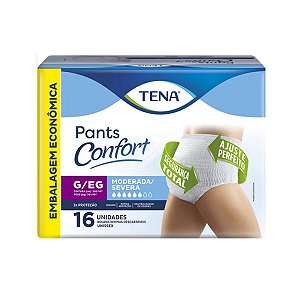 Roupa Íntima Tena Pants Confort G/EG 16 Unidades - Loja das Fraldas -  Distribuidora de Fraldas Geriátricas e Infantis